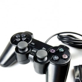 Manette Noir Shock Wired Controller double Vibration Gamepad pour PS2