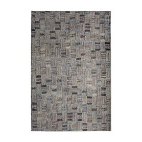 RECYCLED MARQUETERIE - Tapis extra-doux motif marqueterie gris 120x170
