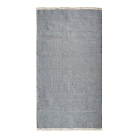 ESSENCE - Tapis en jute et coton avec franges gris clair 80x150