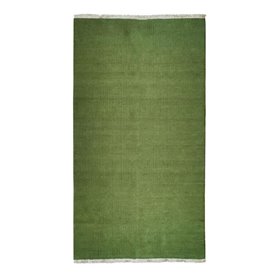 ESSENCE - Tapis en jute et coton avec franges vert foncé 80x150