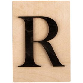 Lettres en bois déco façon Scrabble - 14,9 x 10,5 cm R