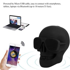 Haut-parleur Bluetooth sans fil Chaîne de tête de crâne Haut-parleur s