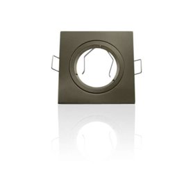 Support spot encastrable carré orientable Aluminium brossé - Couleur: 