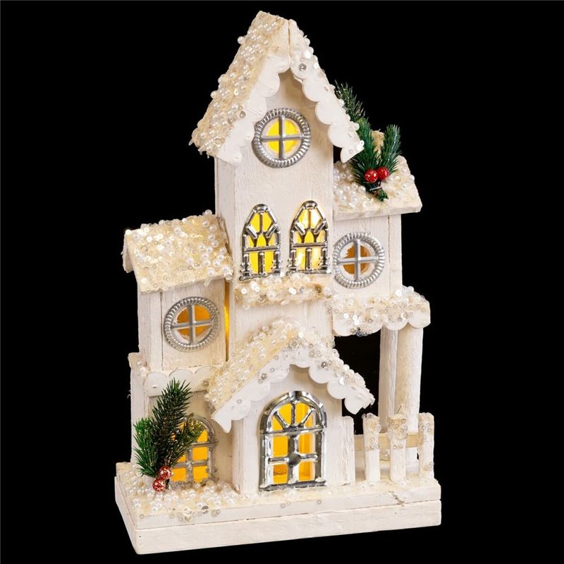 Image secondaire de Décorations de Noël Blanc Bois Maison 24 x 11 x 39 cm