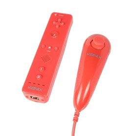 KONIX Duo pack Manette  + Joystick Wii / Wii U Rouge