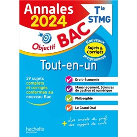 Annales Objectif BAC 2024 -  Bac Tle STMG Tout-en-un