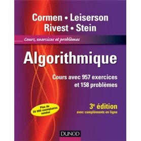 Algorithmique - 3ème édition - Cours avec 957 exercices et 158 problèmes