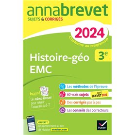 Annales du brevet Annabrevet 2024 Histoire-géographie EMC 3e