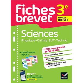 Fiches brevet Sciences 3e - Physique-Chimie, SVT, Technologie Brevet 2024