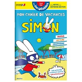 Les incollables - Cahier de vacances Simon - De la PS à la MS - 3-4 ans
