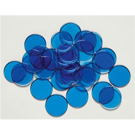 Maxi-jetons en plastique bleus
