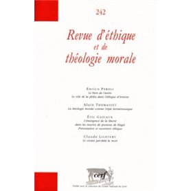 Revue d'éthique et de théologie morale numéro 242