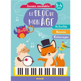 Le bloc de mon age (3-4 ans) - Jouons ensemble ! (Renard piano) - Activites, Dessins, Coloriages