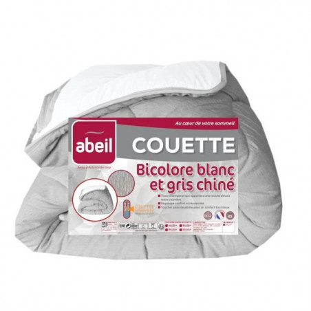 ABEIL Couette tempérée BICOLORE 140x200cm - Blanc & Gris chiné 145,99 €