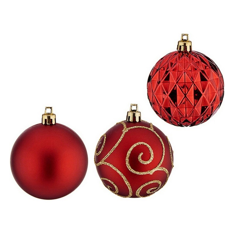 Boules de Noël PVC Ø 6 cm 6 Unités Rouge Plastique