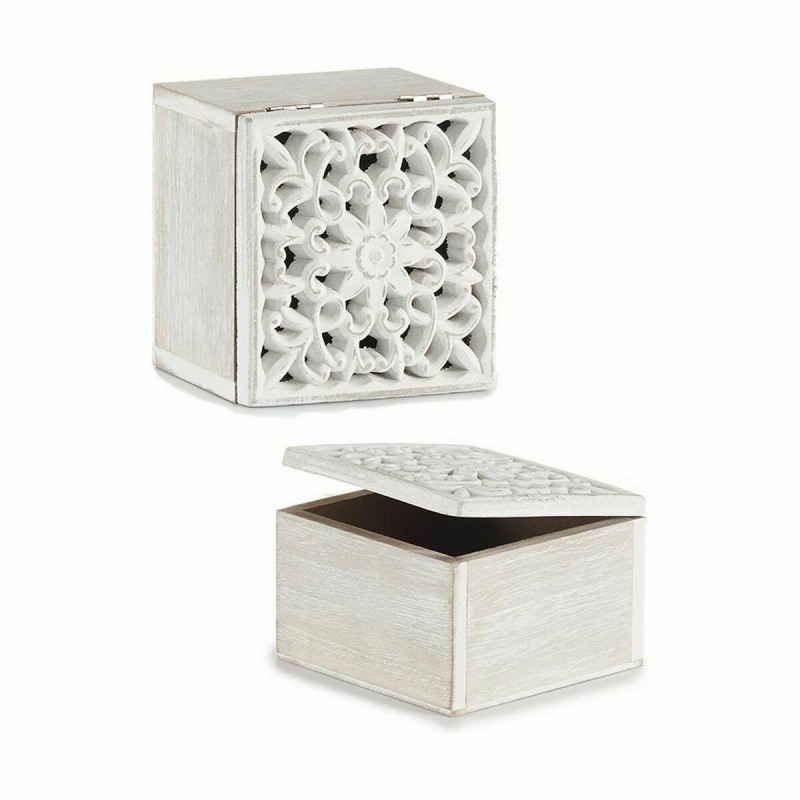 Image secondaire de Boîte Décorative Blanc Bois 11,5 x 8 x 11,5 cm (6 Unités)