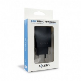 Chargeur Aisens Cargador USB-C PD 3.0 1 Puerto 1x USB-C 20 W, Negro US