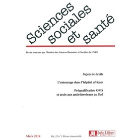 Revue sciences sociales et santé - Vol 32 - N°1/ mars 2014