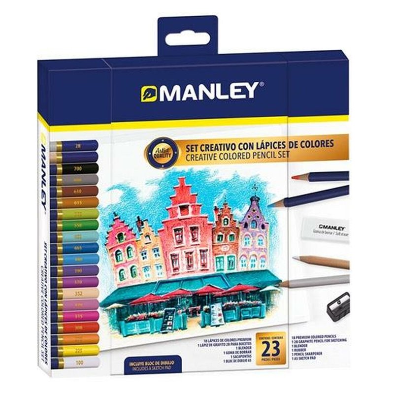 Kit de Dessin Manley 23 Pièces Multicouleur