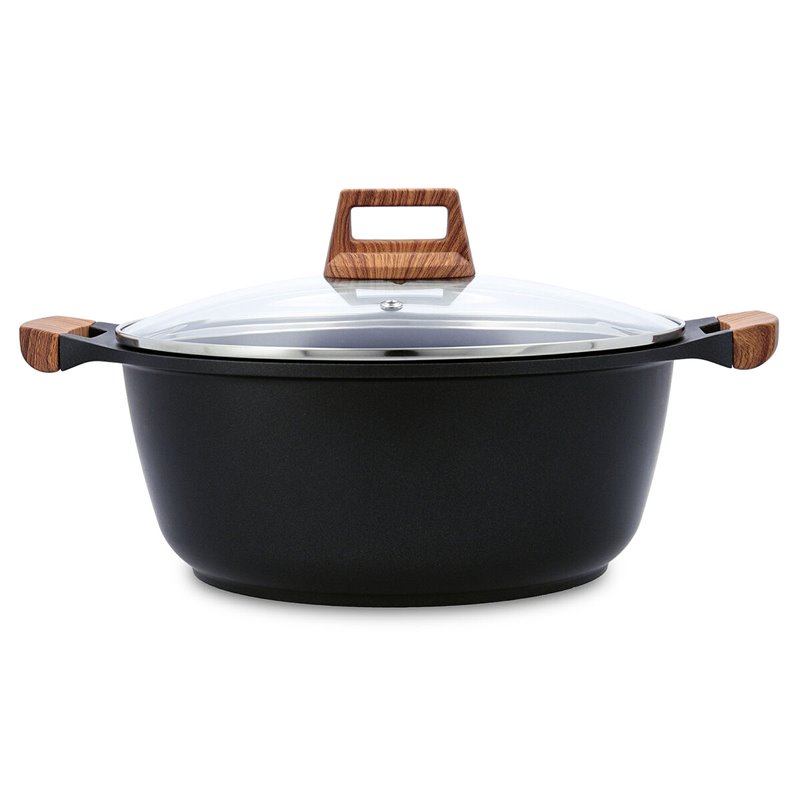Casserole avec Couvercle Quid Karbon Aluminium fondu Noir 28 cm