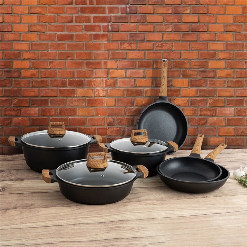 Image secondaire de Casserole avec Couvercle Quid Karbon Aluminium fondu Noir 28 cm