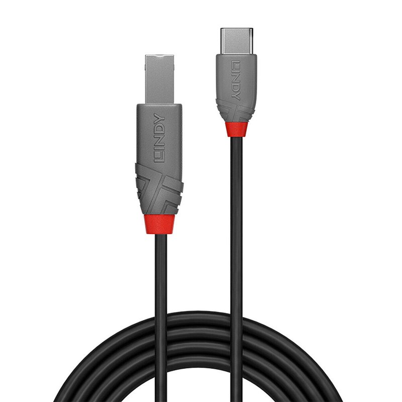 Image secondaire de Lindy 36942 câble USB 2 m USB 2.0 USB C USB B Noir