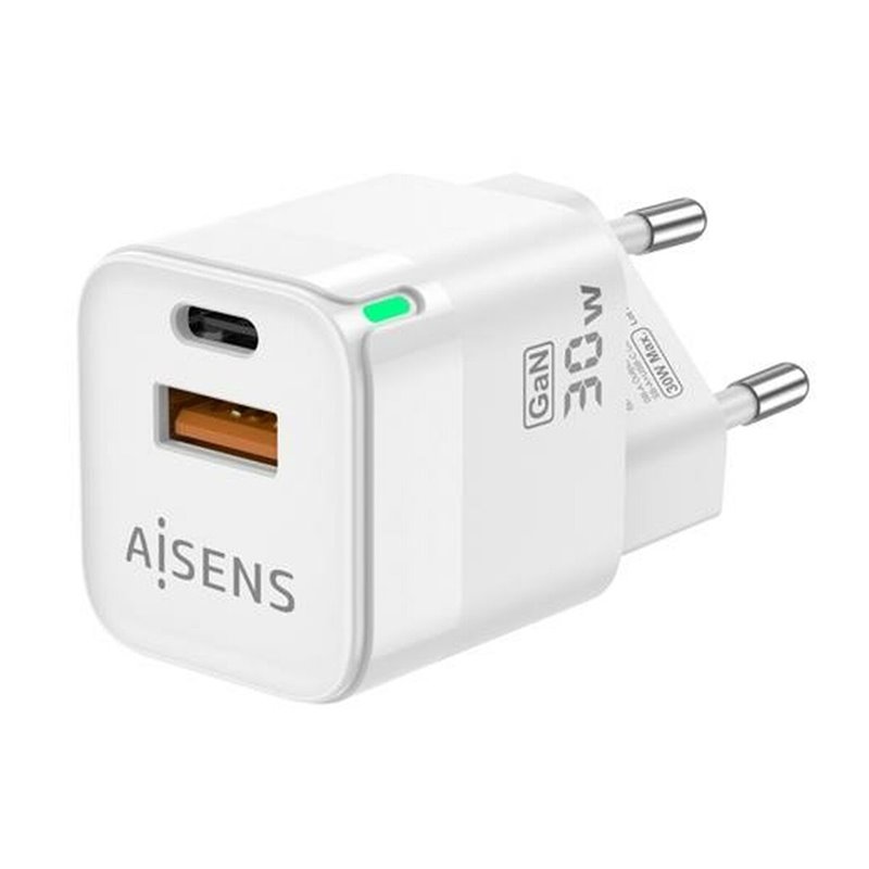 Aisens ASCH-30W2P004-W chargeur d'appareils mobiles Universel Blanc Secteur Charge rapide Intérieure