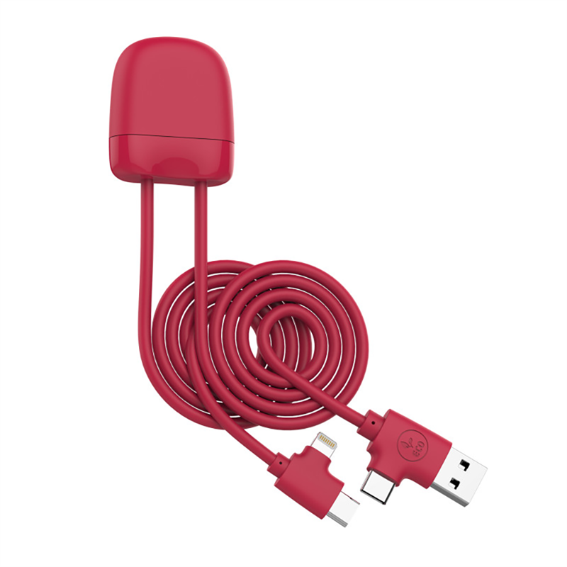 Câble 4 en 1 Ice-C Ecoresponsable MULTI 1m Rouge Xoopar