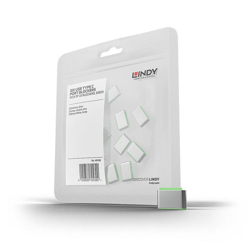 Lindy 40438 bloqueur de port USB Type-C Vert 10 pièce(s)