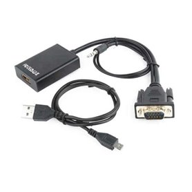 Adaptateur VGA vers HDMI avec Audio GEMBIRD A-VGA-HDMI-01 Noir