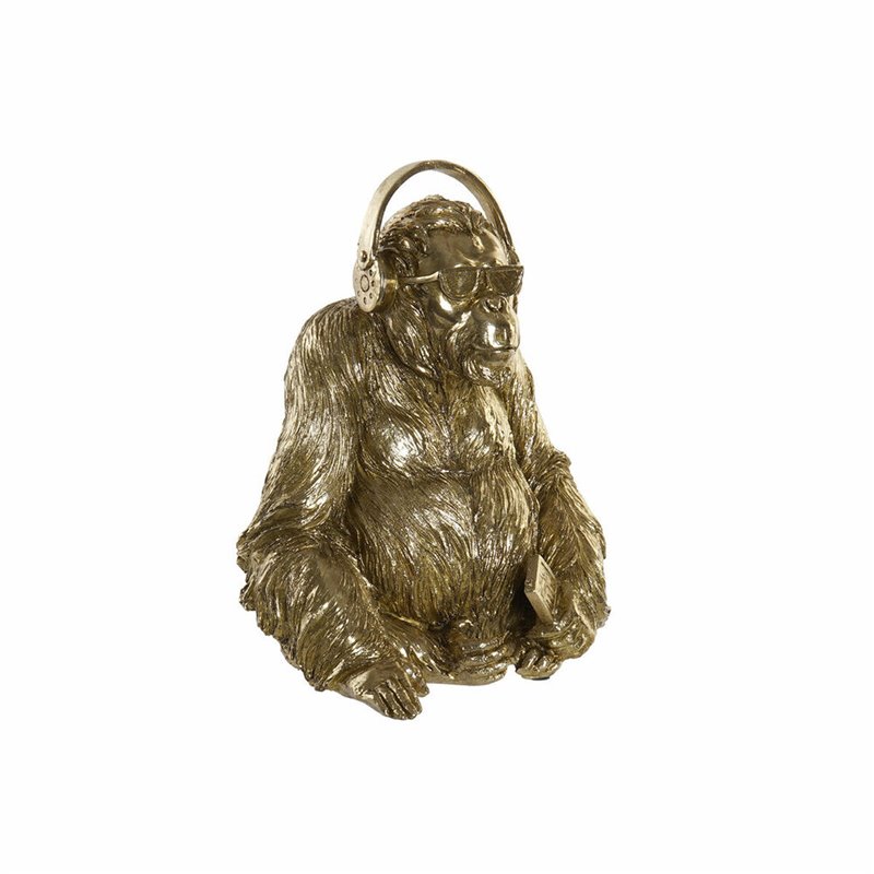 Figurine Décorative DKD Home Decor 27 x 26 x 36 cm Casque Doré Lunettes Moderne