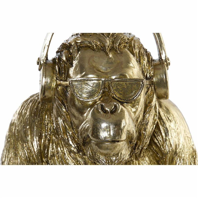 Image secondaire de Figurine Décorative DKD Home Decor 27 x 26 x 36 cm Casque Doré Lunettes Moderne