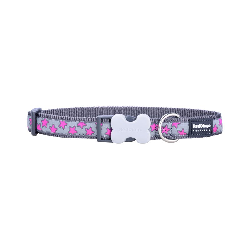 Image secondaire de Collier pour Chien Red Dingo STYLE HOT PINK ON COOL GREY 15 mm x 24-36 cm Gris