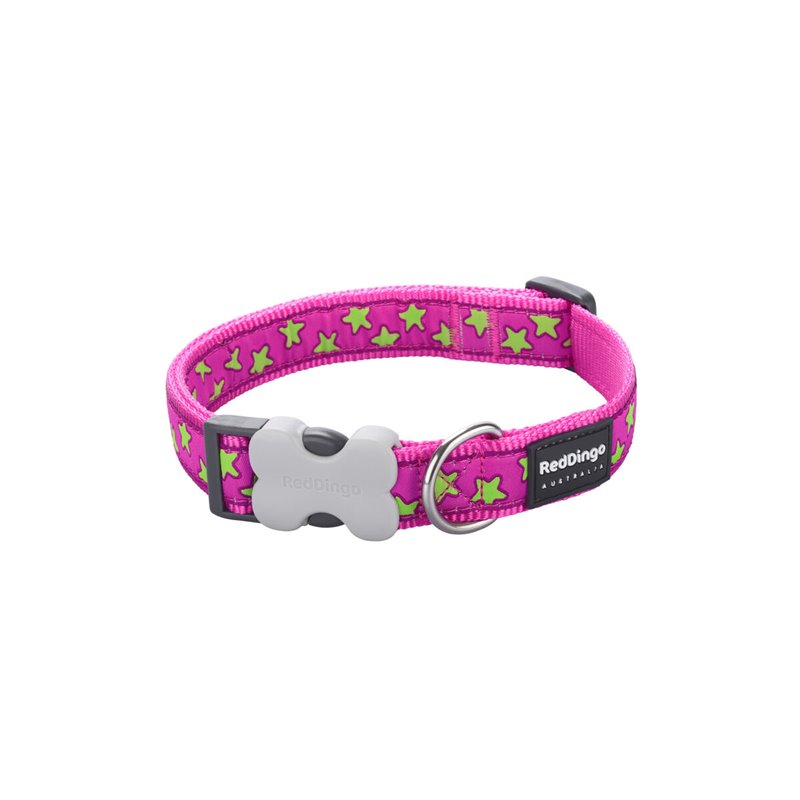 Image secondaire de Collier pour Chien Red Dingo STYLE STARS LIME ON HOT PINK 15 mm x 24-36 cm