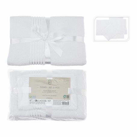 Ensemble de serviettes de toilette Essentials Blanc (3 Pièces)