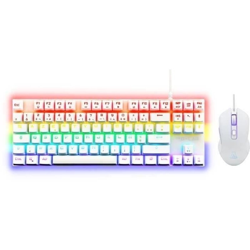 Clavier et Souris Gaming The G-Lab MERCURY W Blanc