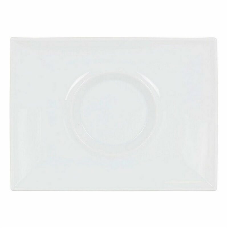 Image secondaire de Assiette plate Inde Gourmet Porcelaine Blanc 29,5 x 22 x 3 cm (6 Unités)