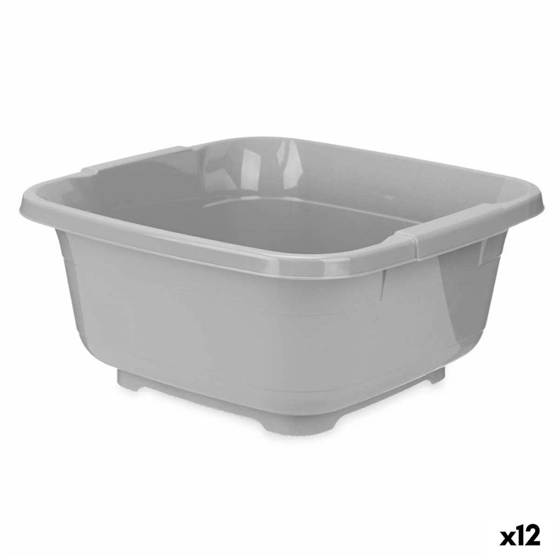 Bassine Gris Plastique 11 L (12 Unités)