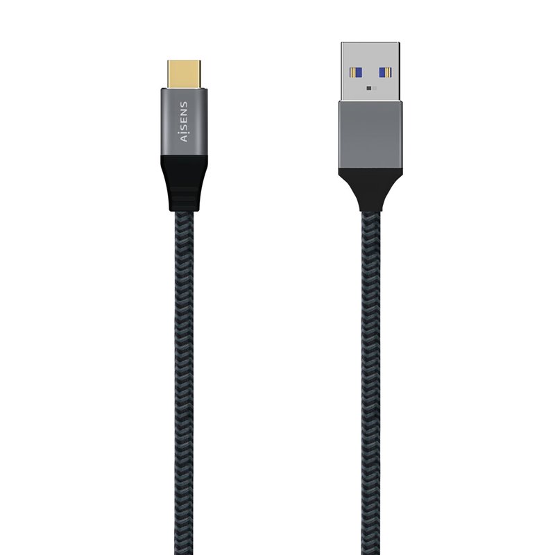 Aisens A107-0630 câble USB 0,5 m USB 3.2 Gen 2 (3.1 Gen 2) USB C USB A Gris