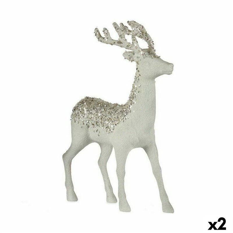 Renne de noël Blanc Plastique 15 x 45 x 30 cm (2 Unités)