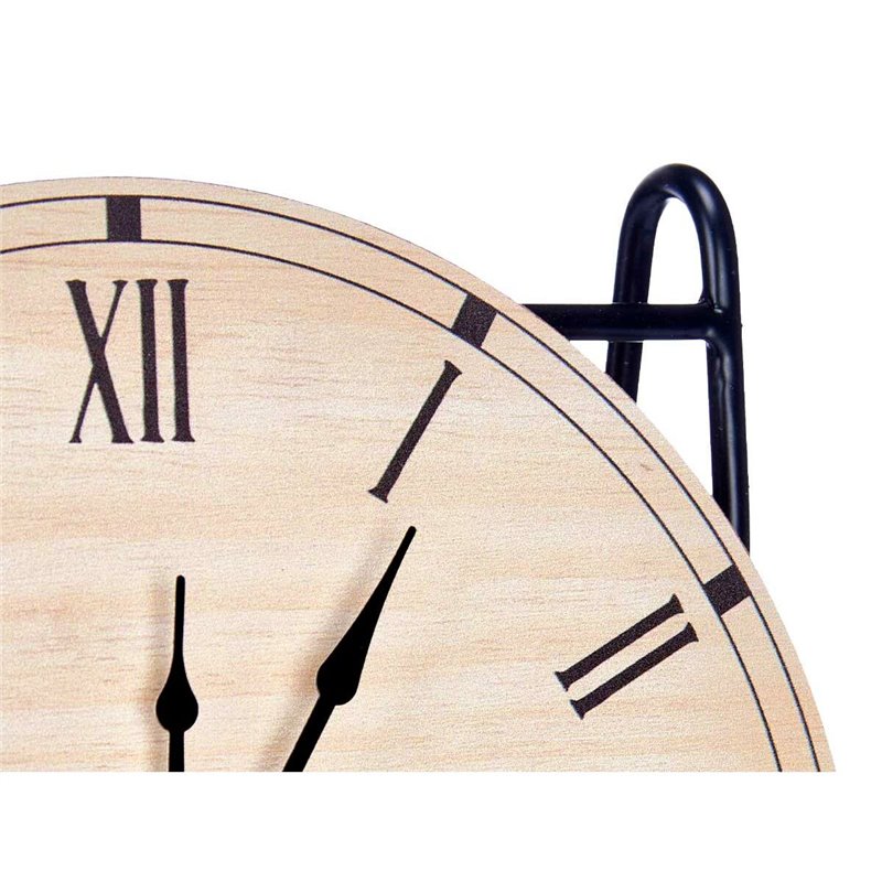 Image secondaire de Horloge de table Noir Métal Bois MDF 19 x 21 x 9 cm (6 Unités)