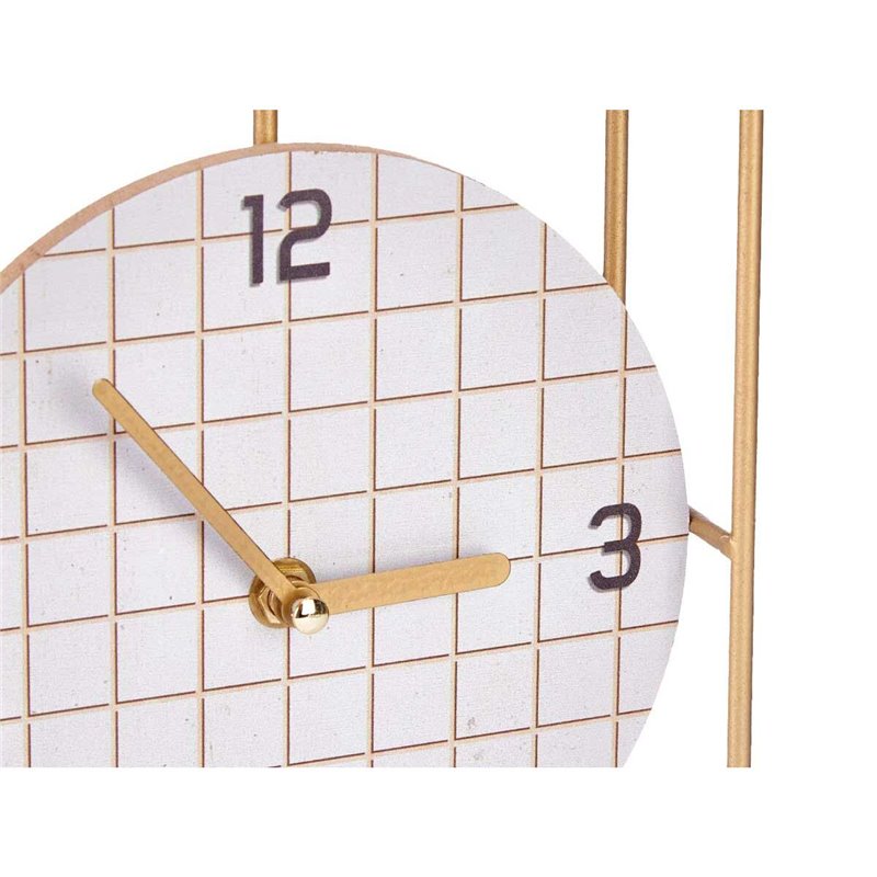 Image secondaire de Horloge de table Vérifié Noir Métal Bois MDF 18,5 x 25,5 x 6 cm (6 Unités)