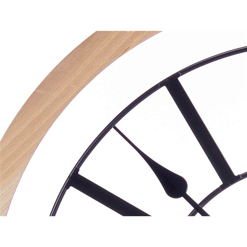 Image secondaire de Horloge Murale Noir Métal Bois MDF 60 x 60 x 4,5 cm (4 Unités)