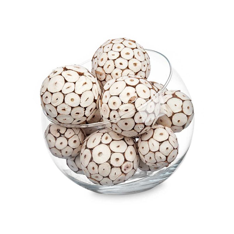 Image secondaire de Jeu de boules décoratives Marron Blanc (12 Unités)