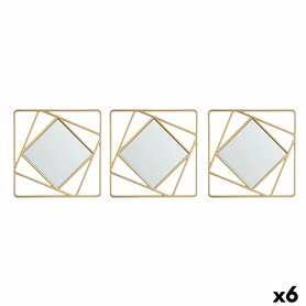 Ensemble de miroirs Carré Abstrait Doré polypropylène 78 x 26 x 2,5 cm