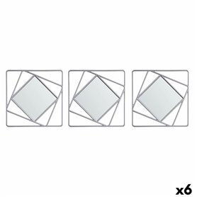 Ensemble de miroirs Carré Abstrait Argenté polypropylène 78 x 26 x 2,5