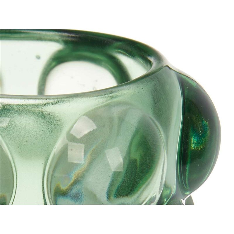 Image secondaire de Bougeoir Microsphères Vert Verre 8,4 x 9 x 8,4 cm (12 Unités)