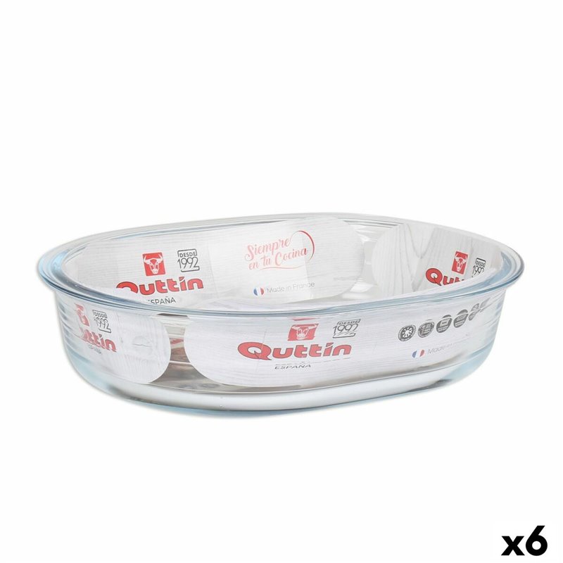 Plat de Four Quttin verre Oblongue 1,5 L 23,7 x 18,8 cm (6 Unités)