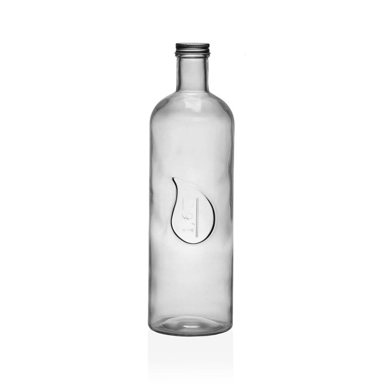 Bouteille Versa 1,6 L Goutte verre Aluminium 9,8 x 32,5 x 9,8 cm