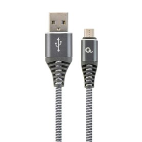 Câble USB vers micro USB GEMBIRD CC-USB2B-AMmBM-1M-WB2 Gris Blanc/Gris